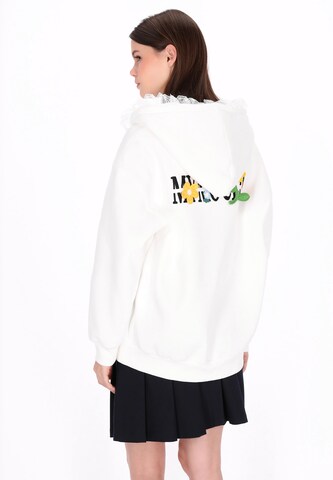 MYMO - Sudadera con cremallera en blanco