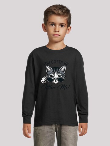 T-Shirt 'Kätzchen You Gotta Be Kitten Me!' F4NT4STIC en noir : devant