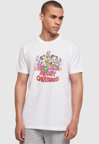 ABSOLUTE CULT Shirt 'Mickey Mouse And Friends - Christmas' in White: front