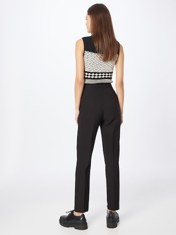Gina Tricot Slim fit Trousers with creases 'Karin' in Black