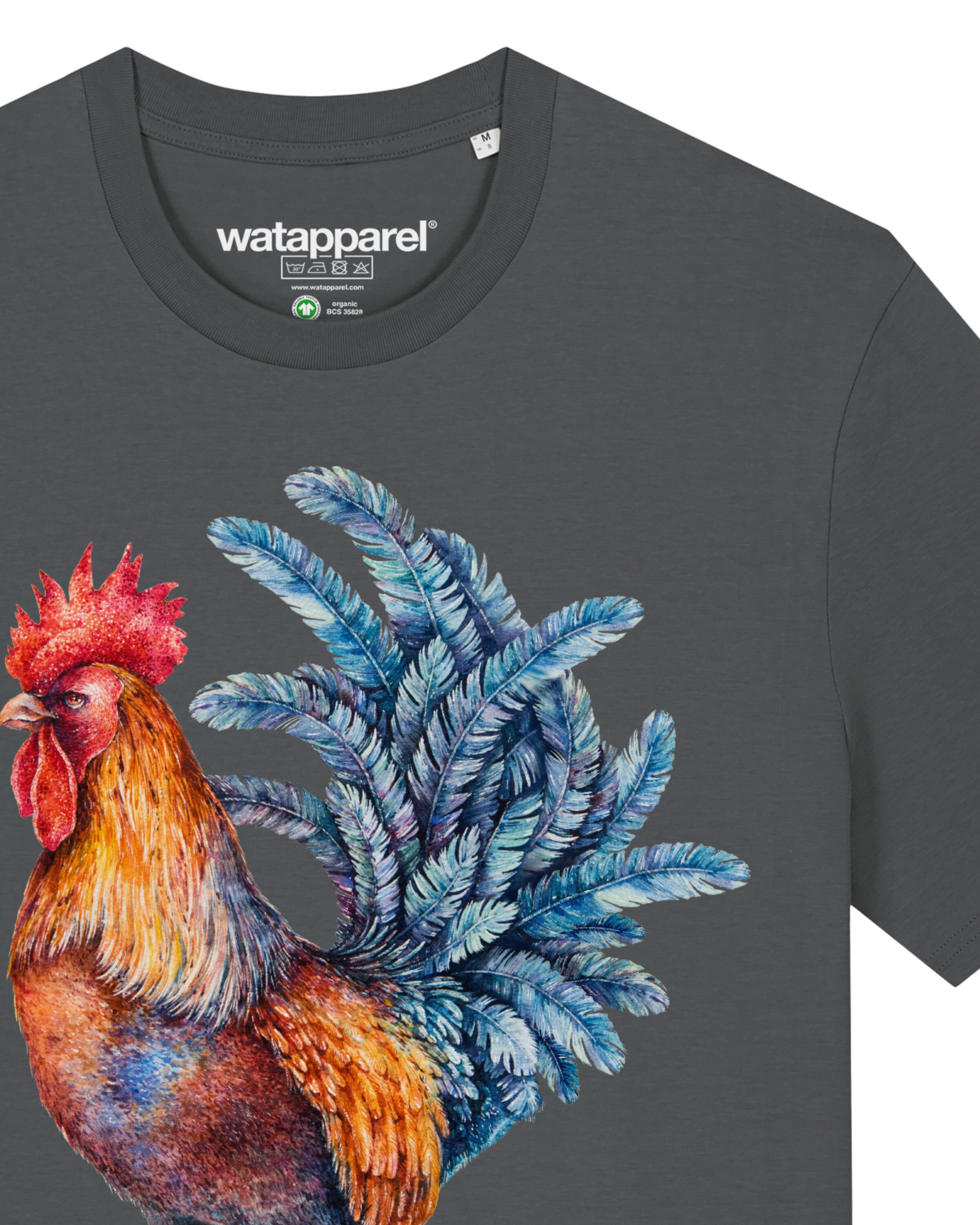 Maglietta ' Grimmiger Gockel ' di Watapparel in grigio