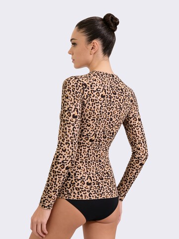 Maillot de corps 'Maglia Intima Donna Manica Lunga Cashmere & Modal Girocollo Animalier' Ciocca en beige