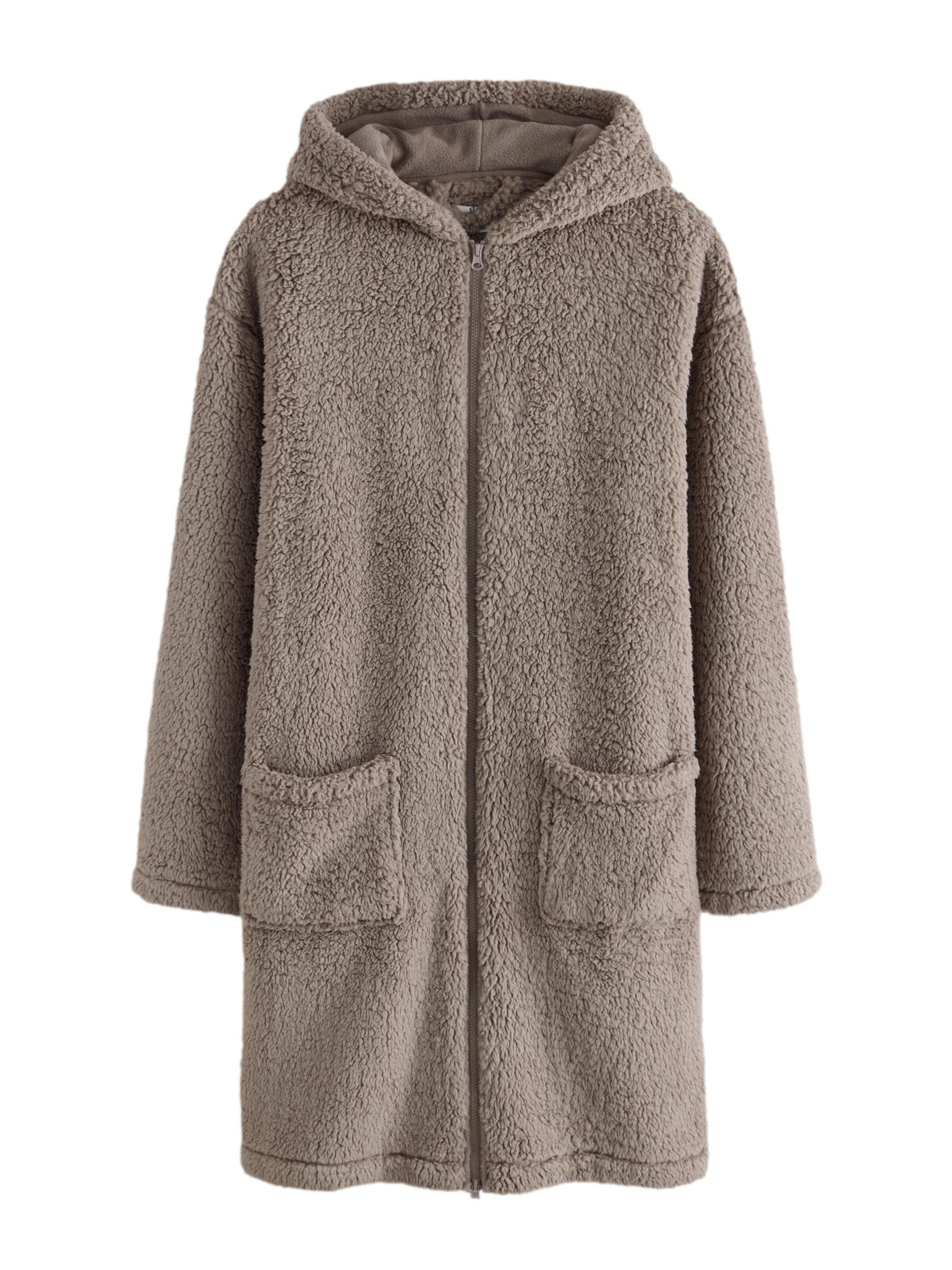 Next - Albornoz largo en beige: frente