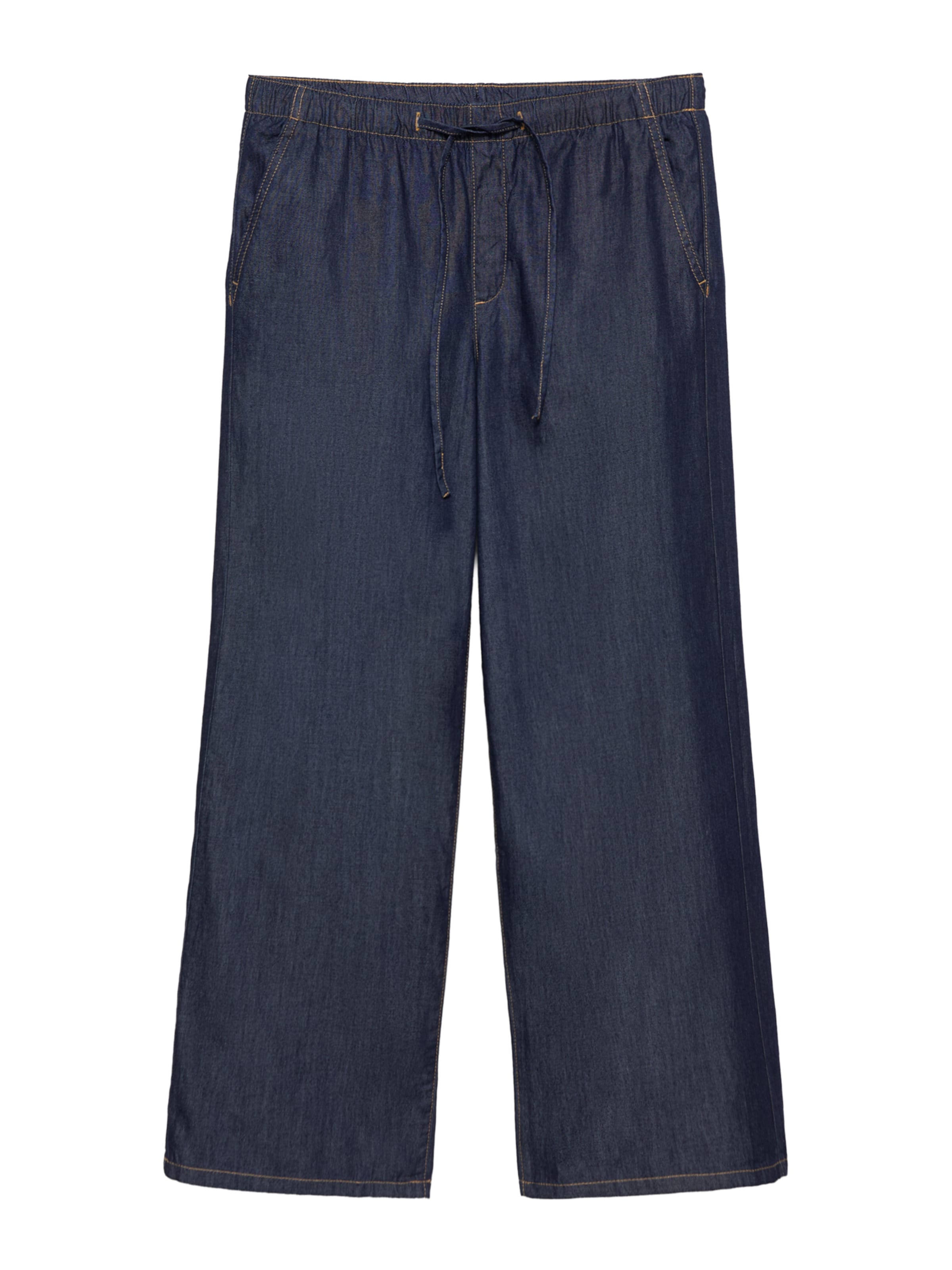 Wide leg Jeans de la Pull&Bear pe albastru: față