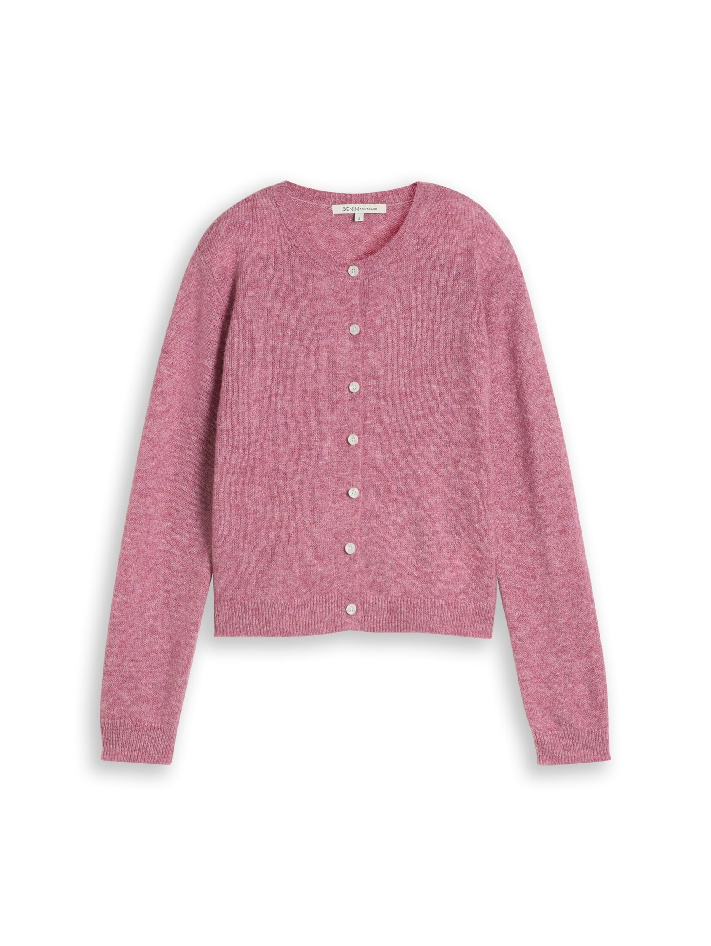 TOM TAILOR DENIM Strickjacke in Pink: Vorderseite
