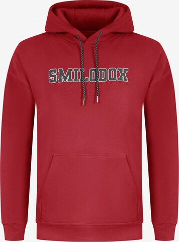 Smilodox Zip-Up Hoodie in Red: front