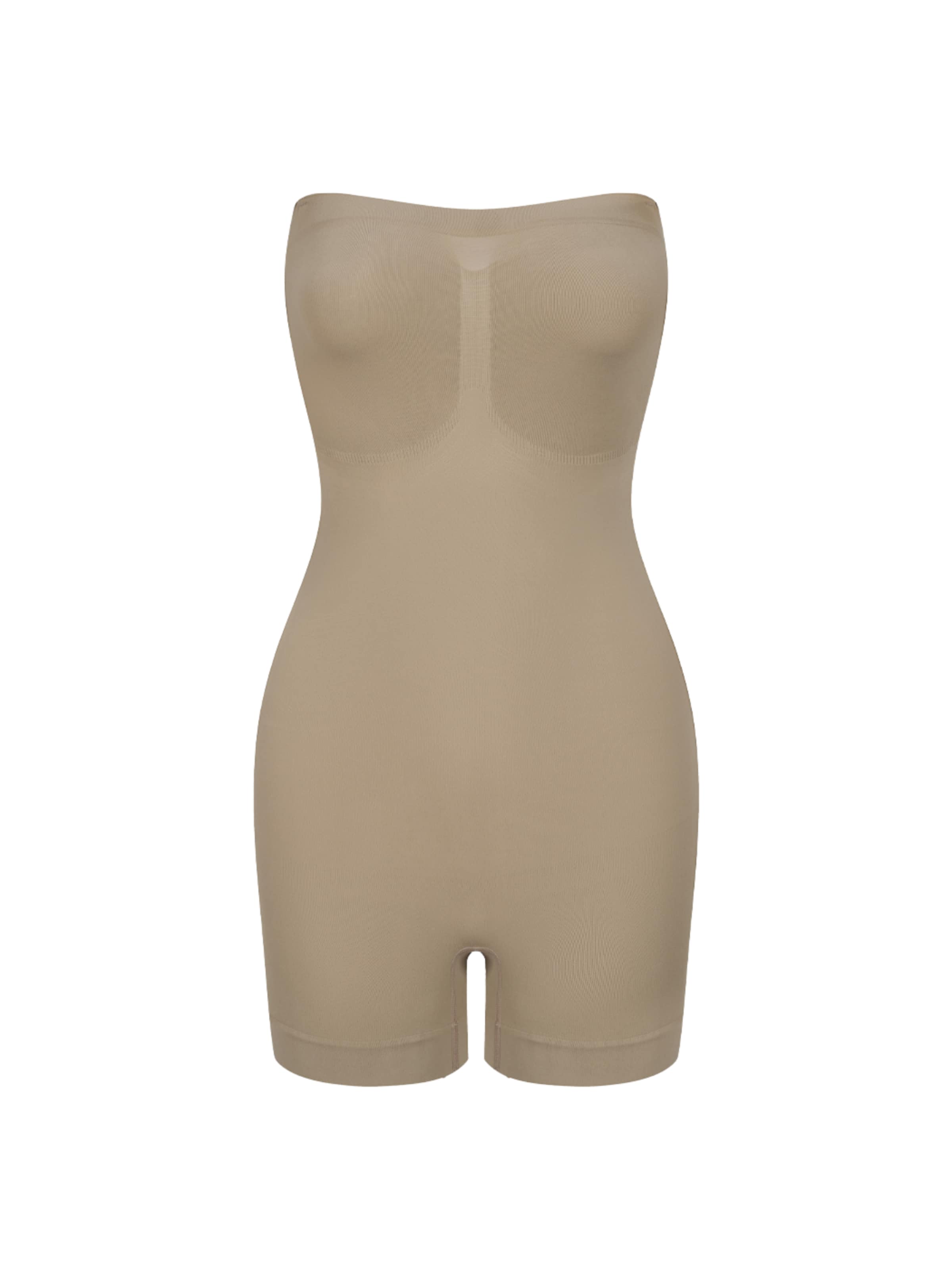 cfab (formerly creamy fabrics) Shaping Bodysuit 'Trägerloser Bodysuit Sculpting Shapewear mit Shorts' in XS in Dark beige, Item view