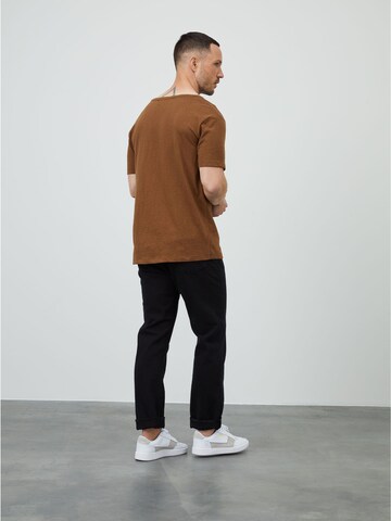 DAN FOX APPAREL Shirt 'Sven' in Brown