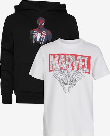 Mister Tee Set 'Spiderman Marvel' in Schwarz: Vorderseite