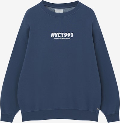 Pull&Bear Sweatshirt in dunkelblau / weiß, Produktansicht