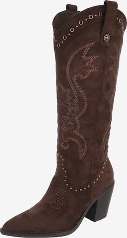 Ital-Design Cowboystiefel in Braun: Vorderseite