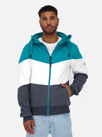 Alife and Kickin Zip-Up Hoodie 'Simon' in Blue: front