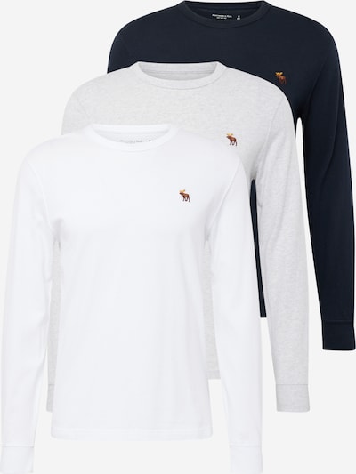 Abercrombie & Fitch T-Shirt en bleu marine / marron / gris chiné / blanc, Vue avec produit