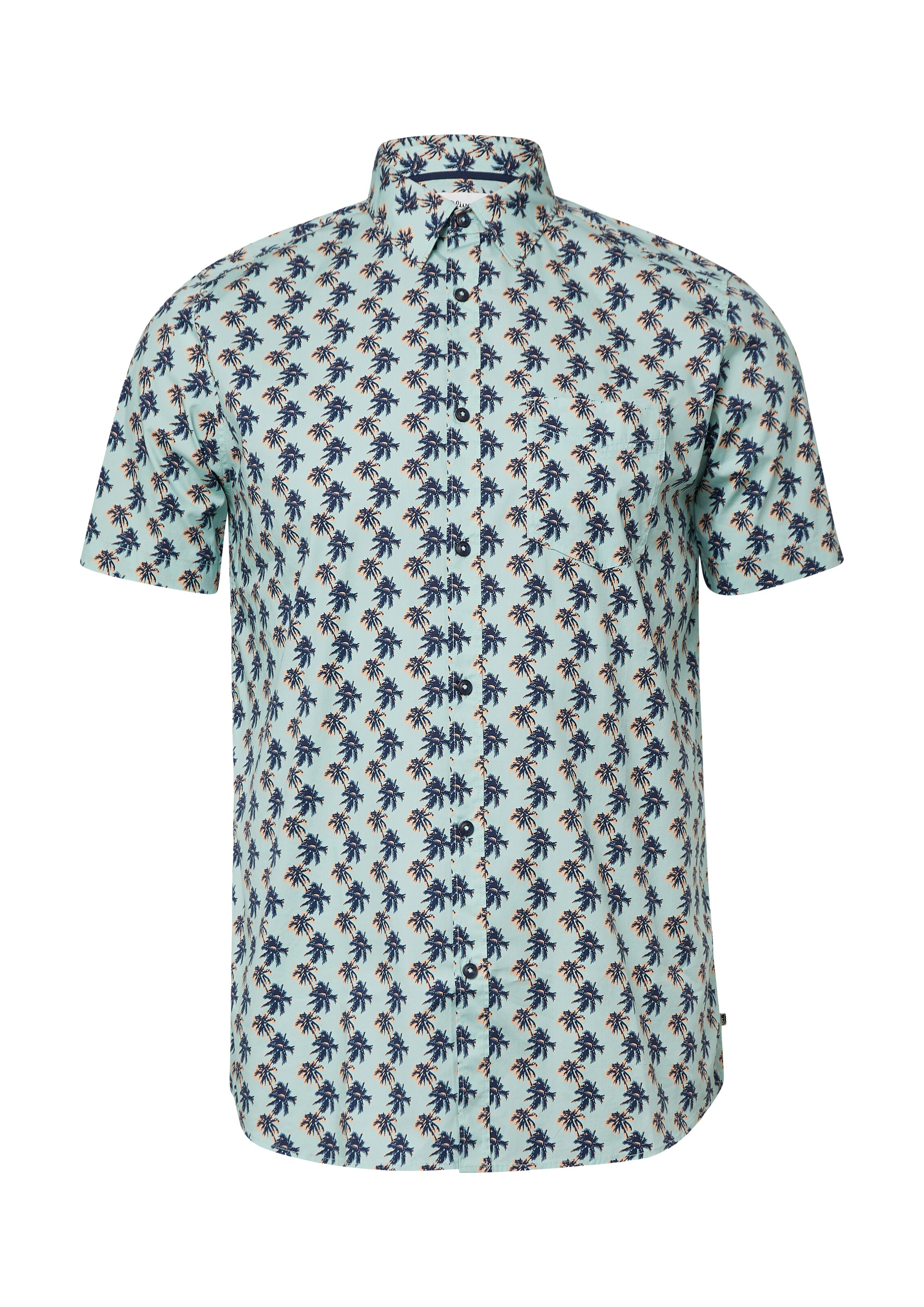 s.Oliver Men Tall Sizes Regular fit Button Up Shirt in Green: front