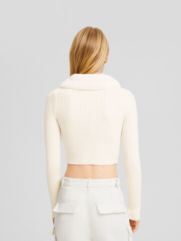 Bershka Knit cardigan in Beige