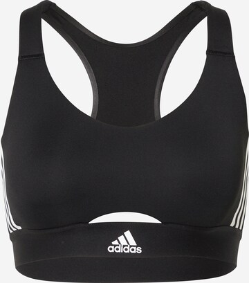 Bustier Soutien-gorge de sport 'Powerreact Medium-Support Hyperglam' ADIDAS SPORTSWEAR en noir : devant