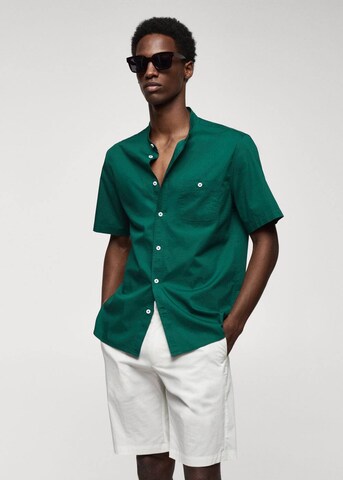 MANGO MAN Regular fit Button Up Shirt in Green: front