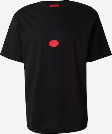 HUGO Μπλουζάκι 'Divis' σε μαύρο: μπροστά