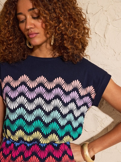 love & roses Kleita, krāsa - tumši zils / gaiši dzeltens / ceriņu / tumši rozā, Preces skats