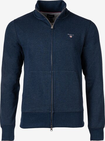 GANT Zip-Up Hoodie in Blue: front