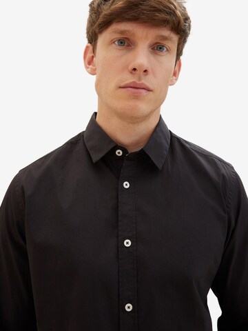 TOM TAILOR Regular fit Button Up Shirt in Black