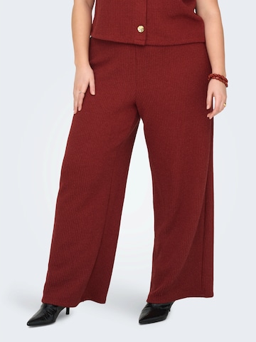 Wide Leg Pantalon 'CARVicki' ONLY Carmakoma en rouge : devant