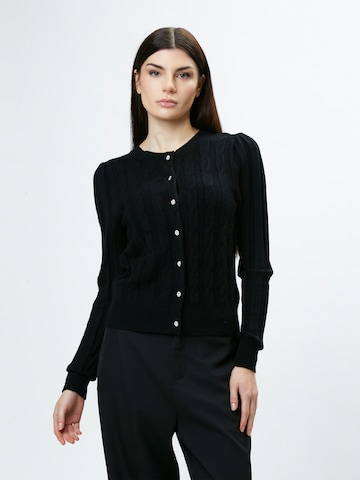 Influencer Knit Cardigan in Black: front