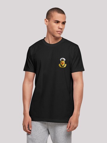 F4NT4STIC Shirt 'Rubber Duck Captain' in Zwart: voorkant