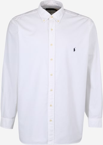 Polo Ralph Lauren Big & Tall Button Up Shirt in White: front