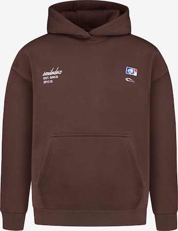 Veste de survêtement Smilodox en marron : devant