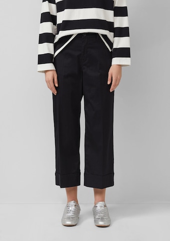 s.Oliver Wide leg Trousers with creases in Black: front