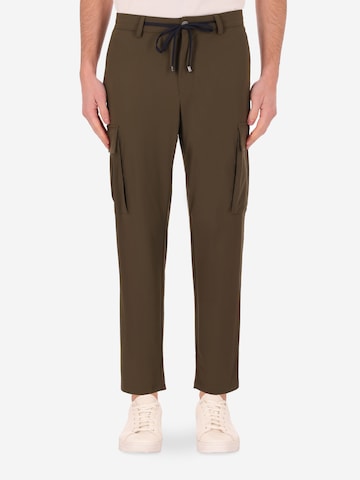 Distretto12 Tapered Cargobroek 'Rio' in Groen: voorkant