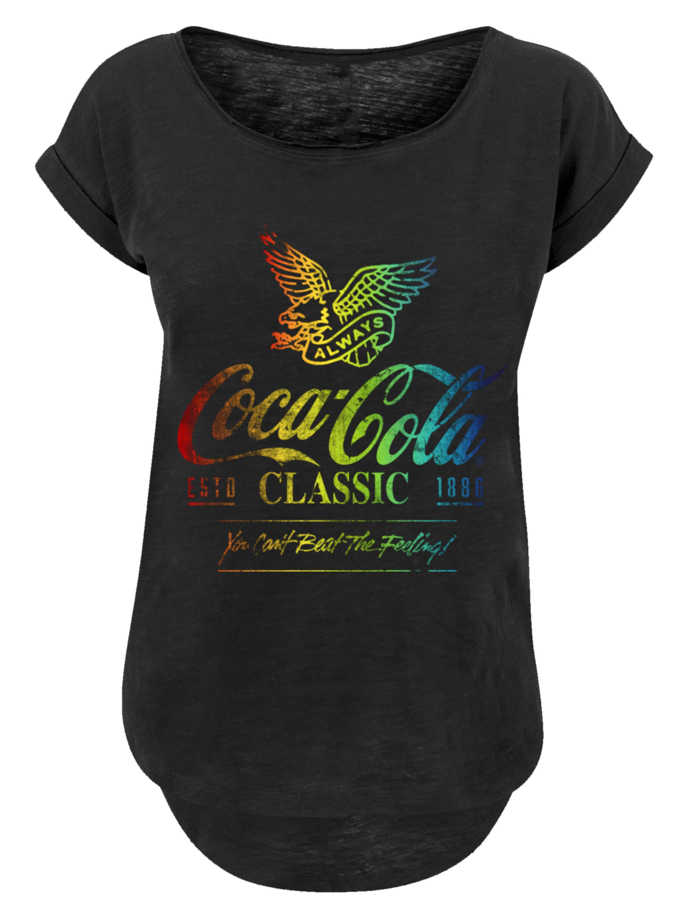 F4NT4STIC T-shirt 'Coca Cola Ombre Graphic' en bleu / vert / rouge / noir, Vue avec produit