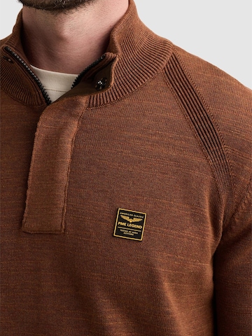 PME Legend Sweter 'Pullover with half-zip and raglan sleeves' w kolorze brązowy