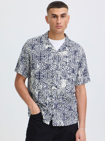 !Solid Comfort fit Button Up Shirt ' SDUwels ' in Blue: front