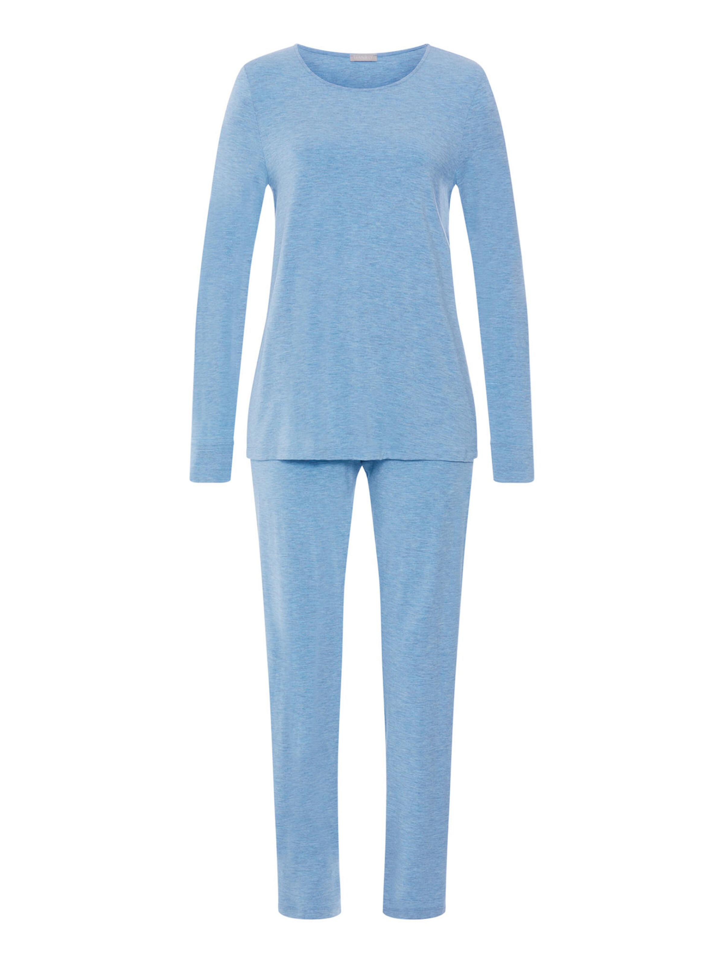 Pyjama ' Natural Elegance ' Hanro en bleu : devant