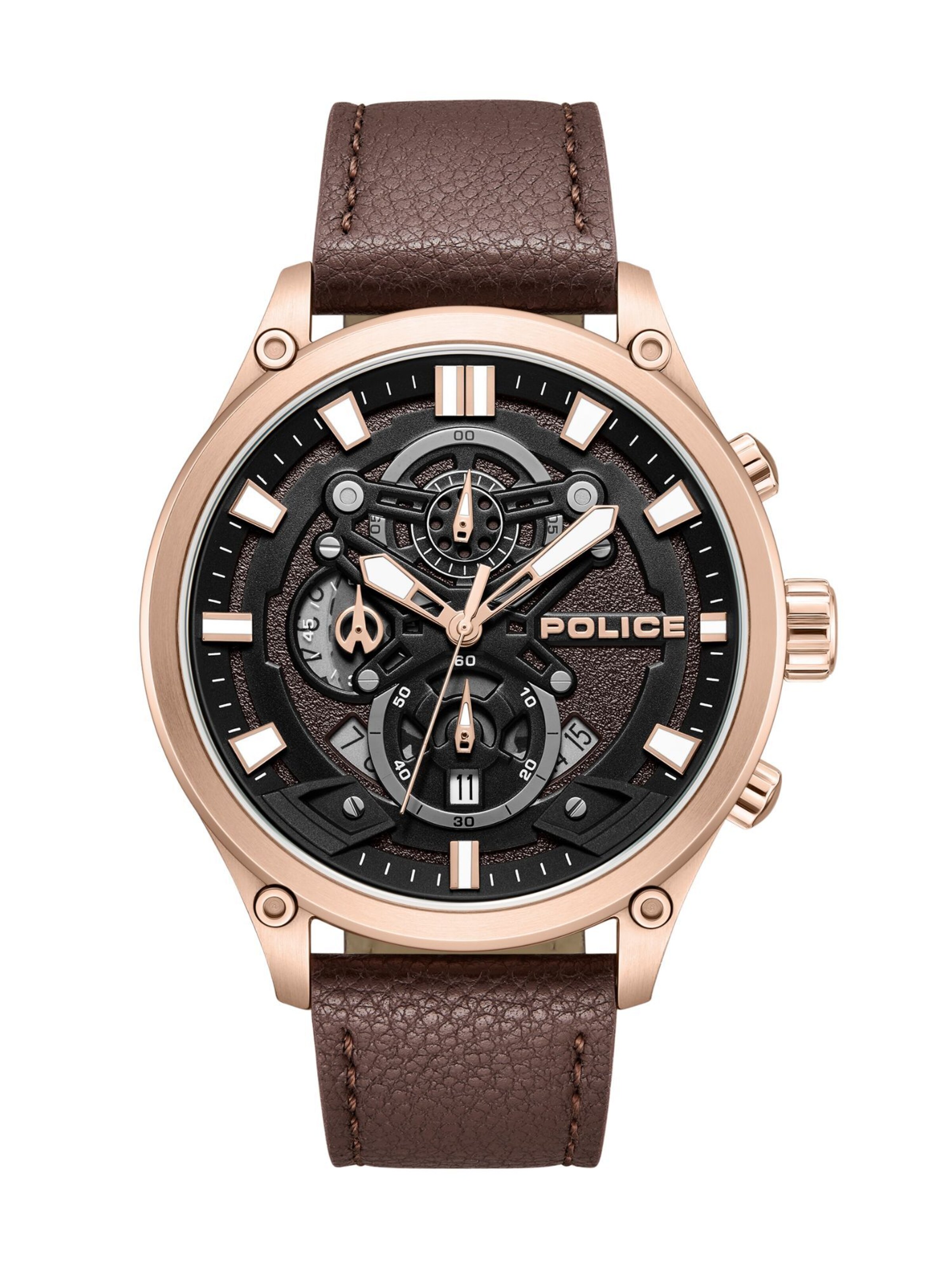 POLICE Analog watch 'Wadden' in Brown: front