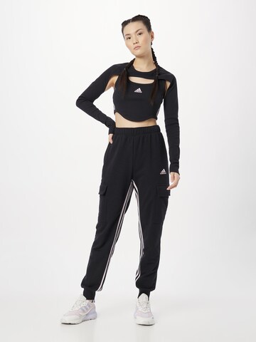 ADIDAS SPORTSWEAR Tapered Sports trousers 'Dance 3-Stripes High-Waisted Tapered ' in Black