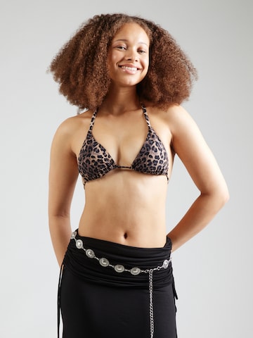Hunkemöller Triangel Bikinitop in Bruin: voorkant