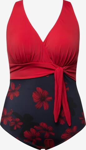 Ulla Popken Bralette Swimsuit in Red: front