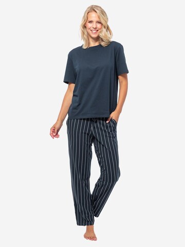 SCHIESSER Pyjama 'Organic Cotton' in Blauw: voorkant