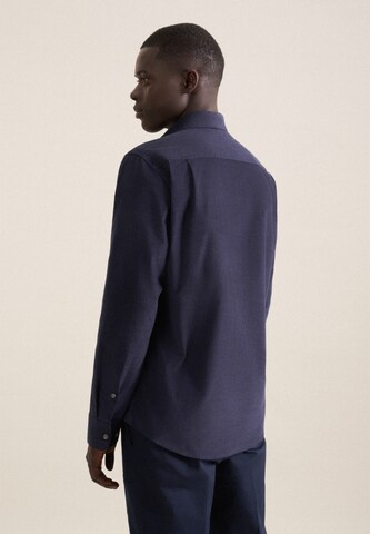 SEIDENSTICKER Regular Fit Hemd 'Schwarze Rose' in Blau