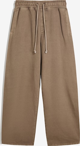 Bershka Voľný strih Nohavice - Hnedá: predná strana