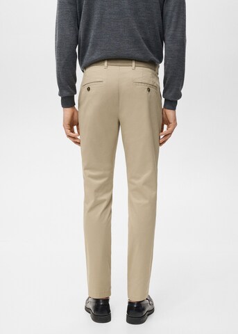 MANGO MAN Slim fit Pants 'Prato' in Beige
