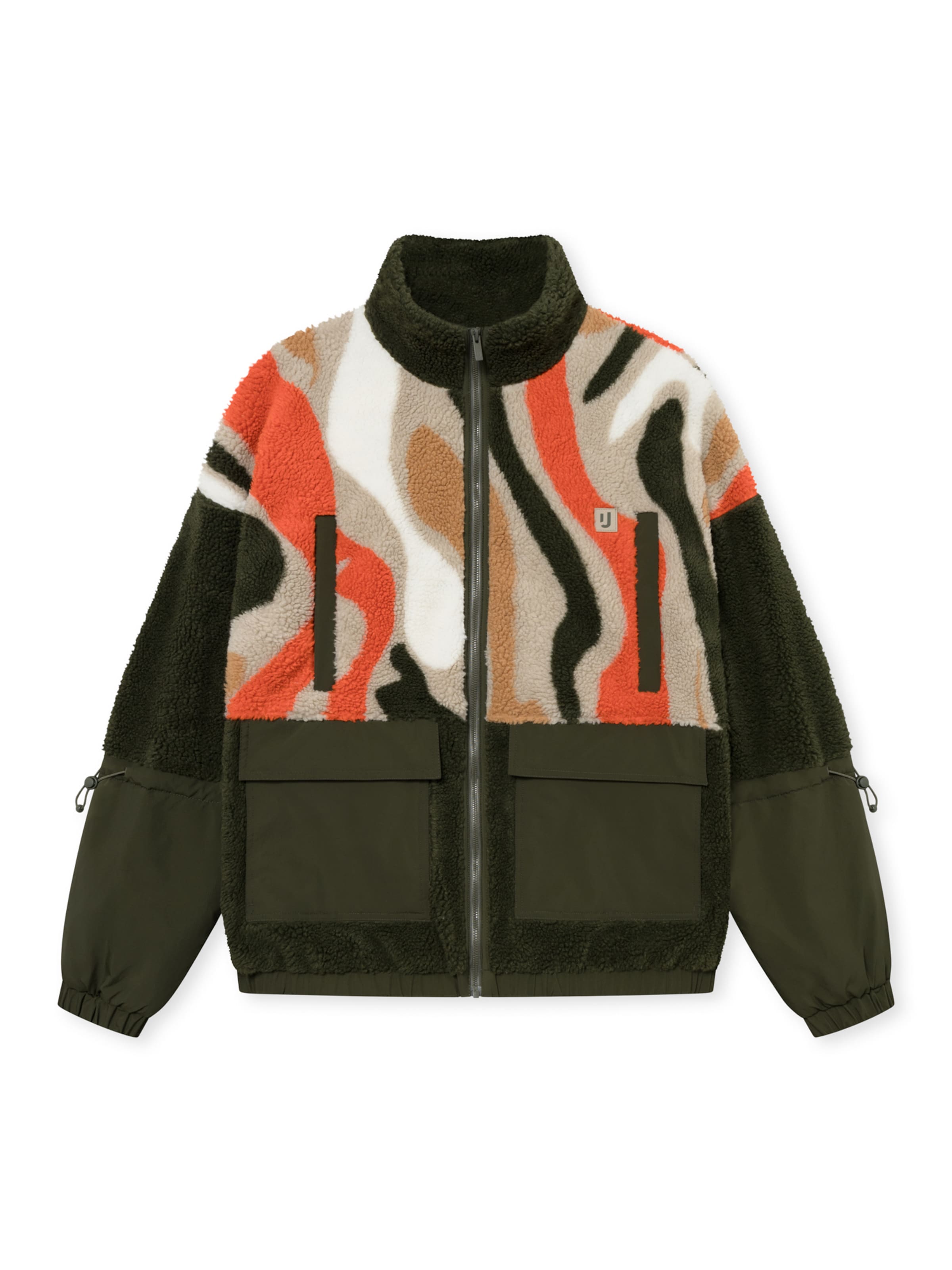 Johnny Urban Fleecetakki 'Carson' värissä vihreä: etupuoli