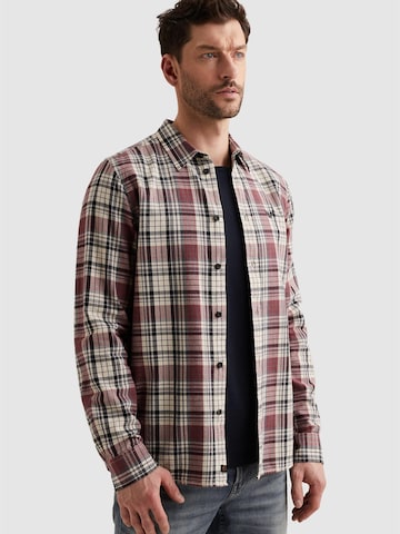 PME Legend Regular fit Skjorta 'Shirt with allover check pattern' i röd: framsida