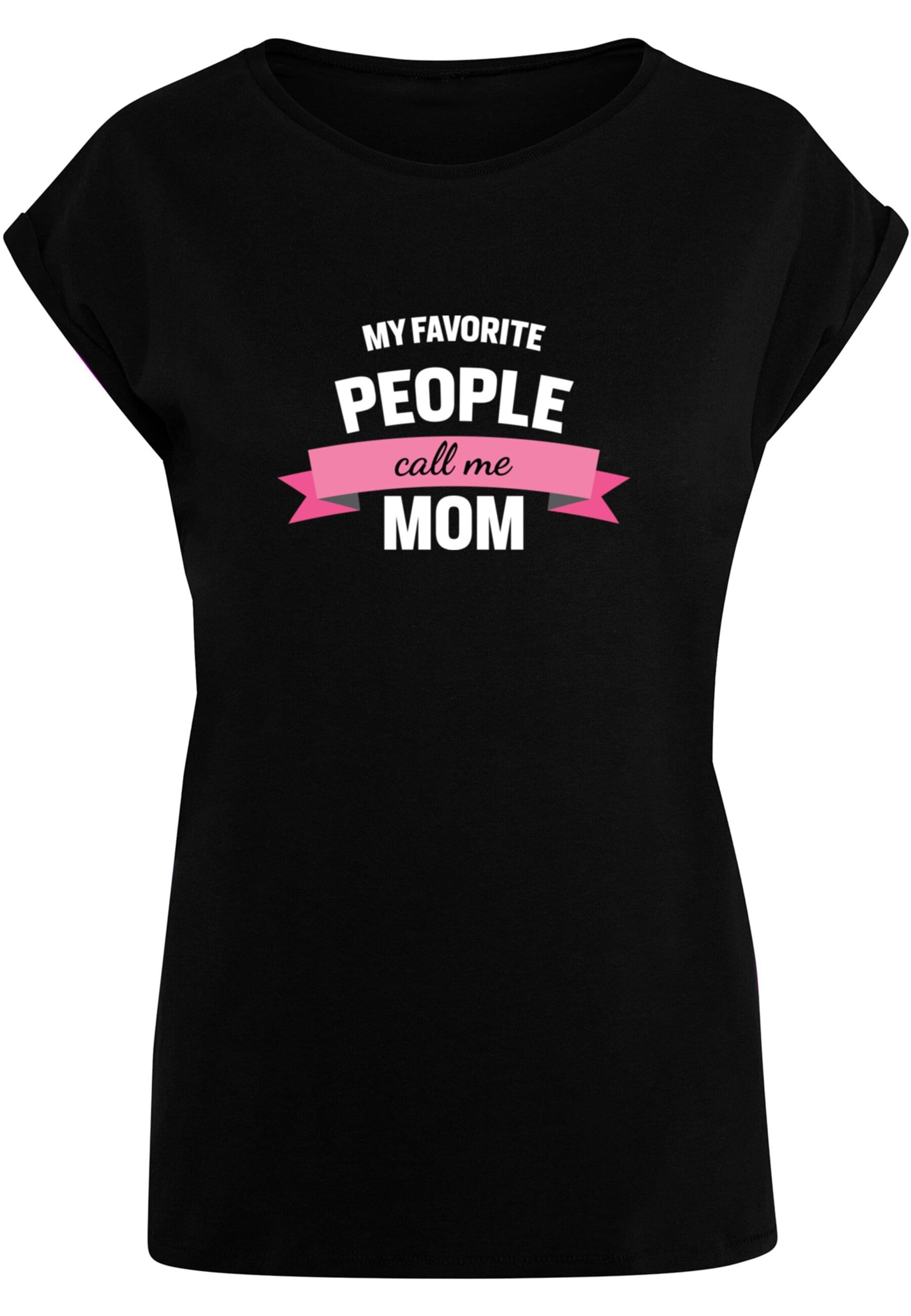 Maglietta 'Mothers Day - My Favorite People Call Me Mom' di Merchcode in nero: frontale