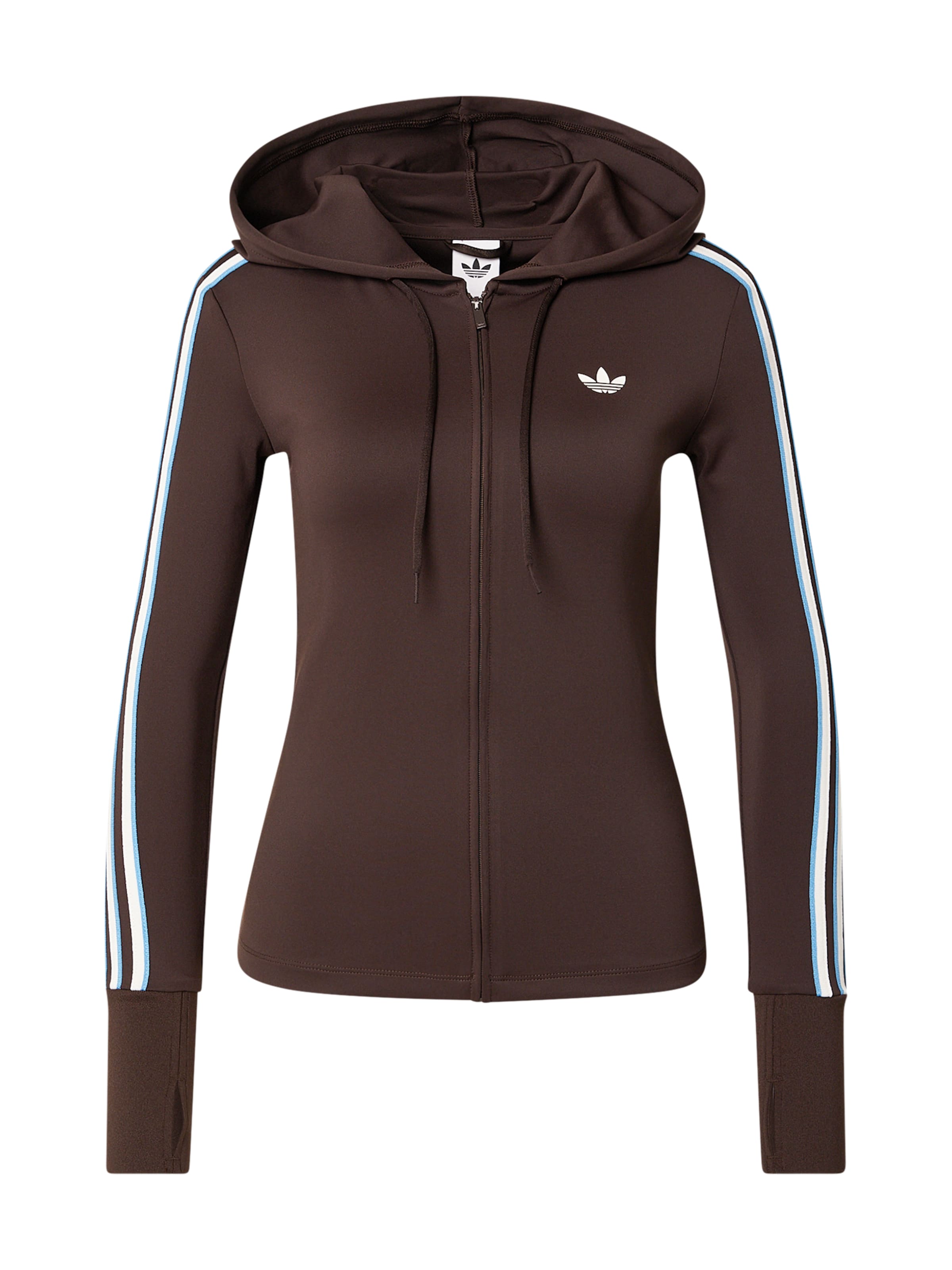 ADIDAS ORIGINALS Ζακέτα φούτερ 'Trefoil' σε καφέ: μπροστά