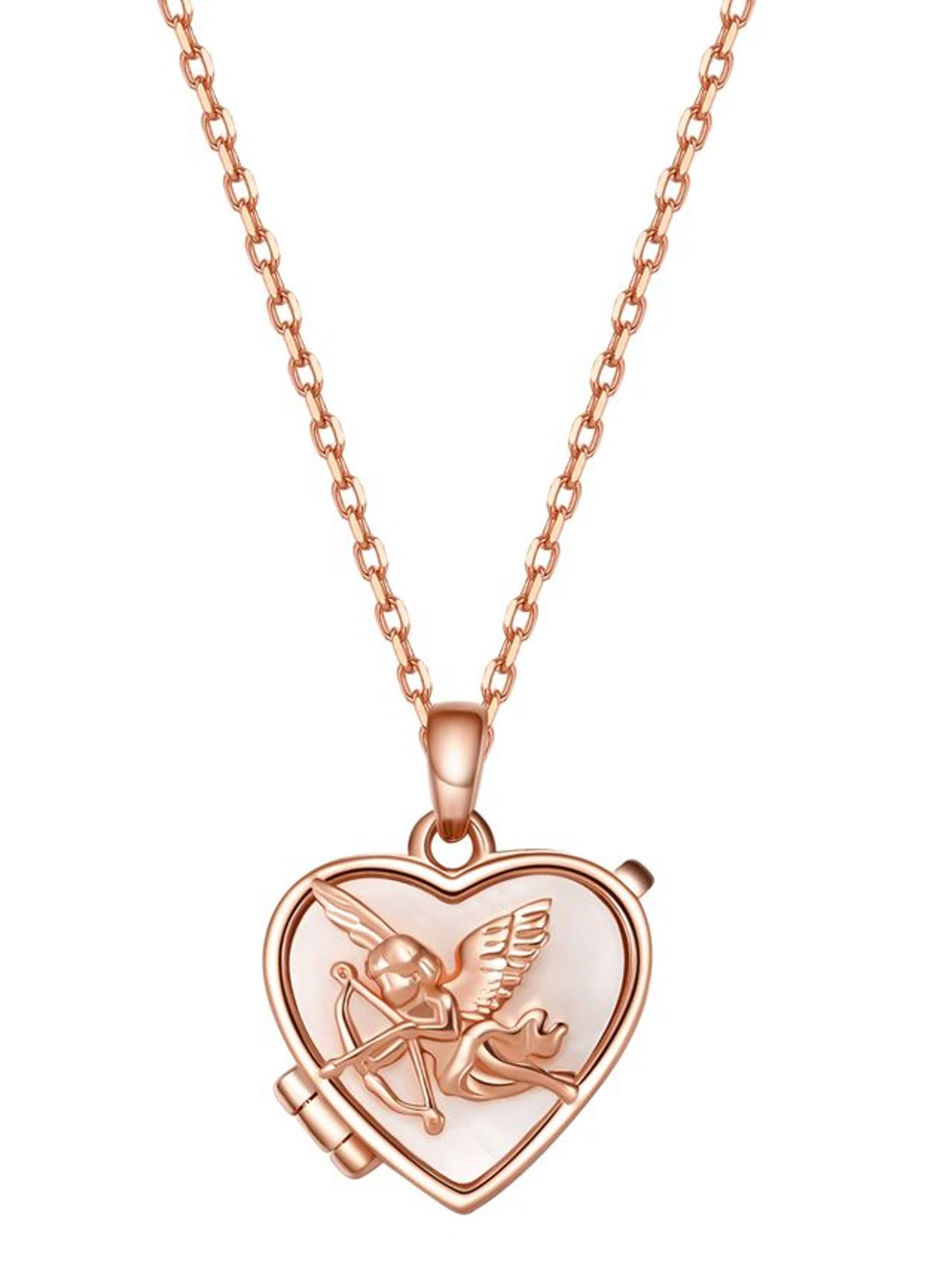 Collana 'Cupid Heart Locket' di Hey Happiness in oro: frontale