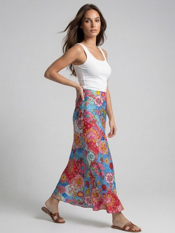 Introvertie VIENNA Rok 'Oia Bias Cut Silk Skirt' in Gemengde kleuren